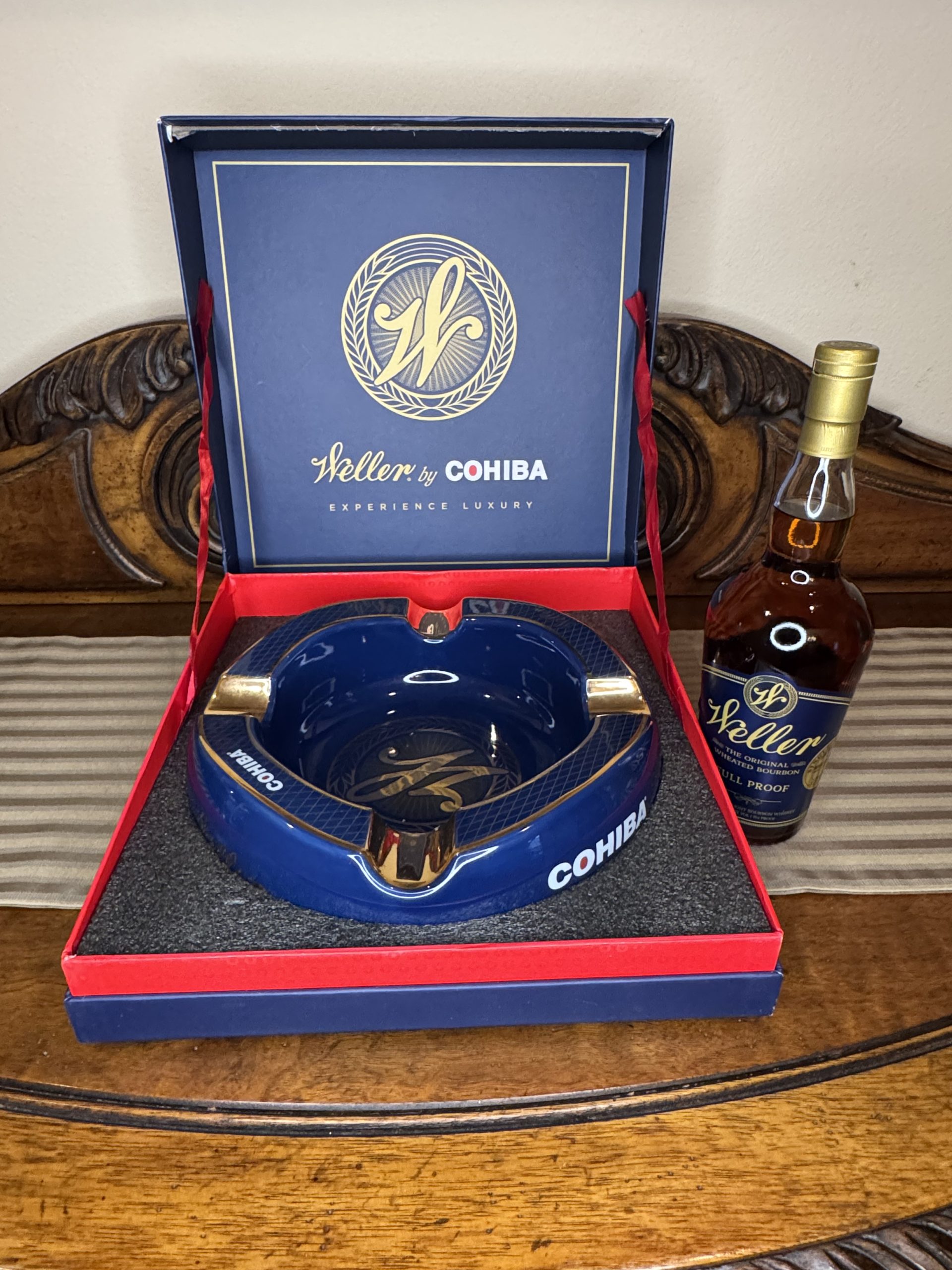 Weller Full Proof Ash Tray and Weller Full Proof Bourbon