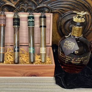 Blanton's Custom Cigar Box paired with a Blanton’s Gold Edition Bourbon