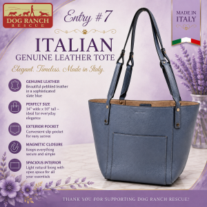 Italian Genuine Leather Slate Blue Tote