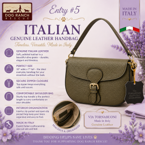 Italian Genuine Leather Olive Green Bag